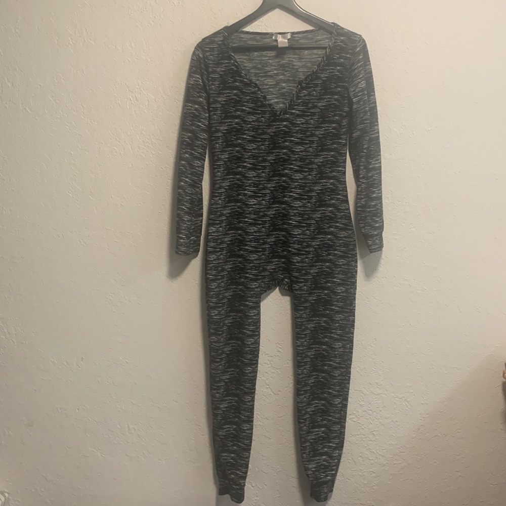 Fashion Nova | Pajama Onesie | Black & White | Size Medium